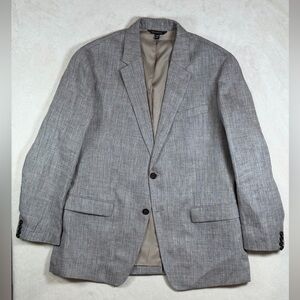 Banana Republic 100% Linen 44R Slim Fit Classic Gray Brown Sport Coat EUC
